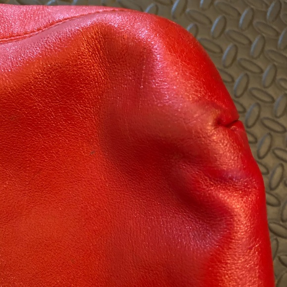 Bright Red Leather Authentic Coach purse - Picture 5 of 8